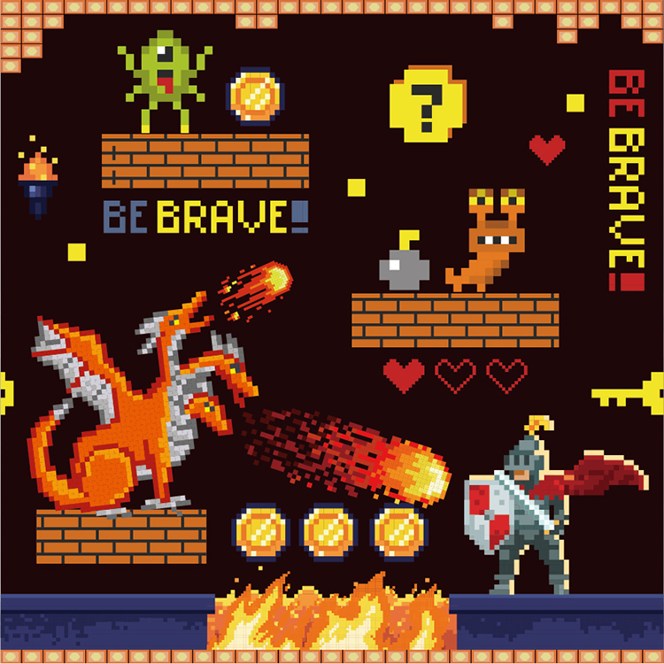 Selfadhesive Book Cover PixelArt Game