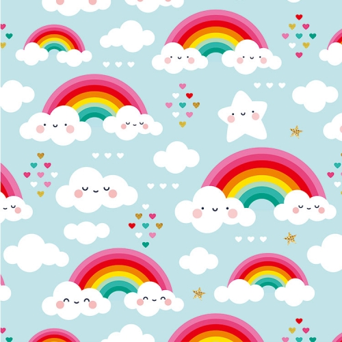 Self-adhesive Book Cover Rainbow Clouds